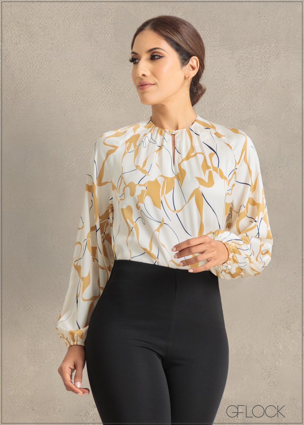 Blouse With Keyhole Detail - 241123