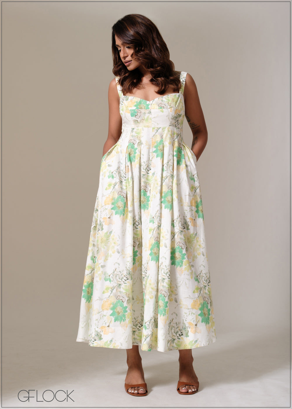 Printed Bustier Dress - 241125