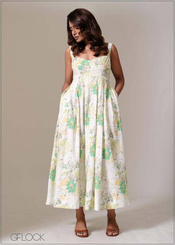 Printed Bustier Dress - 241125