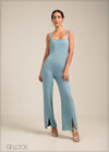 Sleeveless Slit Detail Jumpsuit - 100723