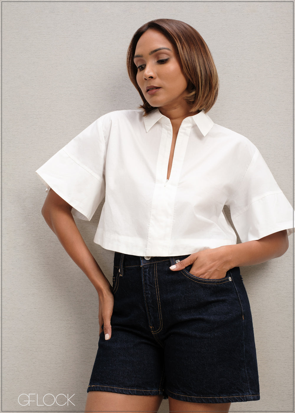 Zipper Detailed Crop Top - 300625