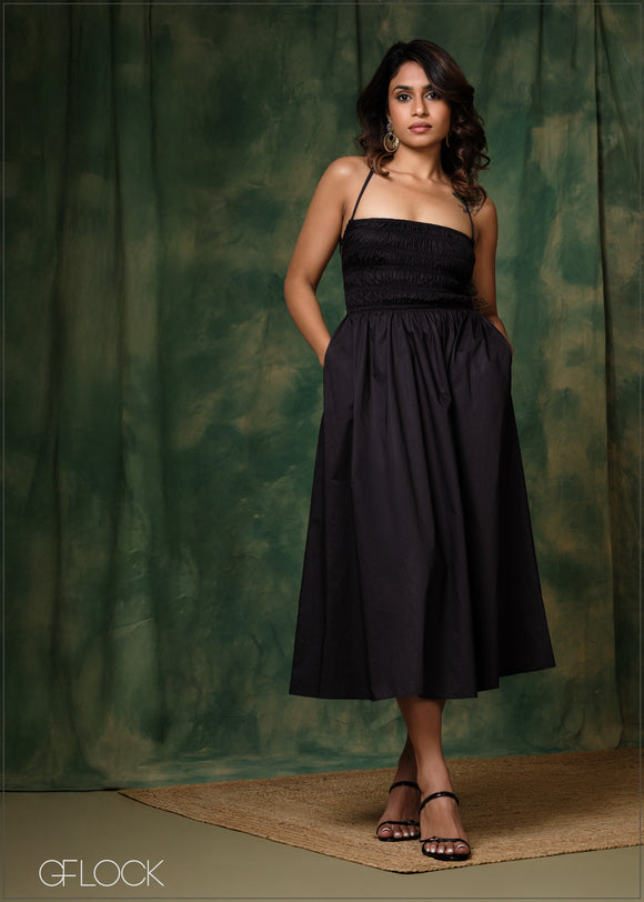 Back Open Midi Dress - 171225