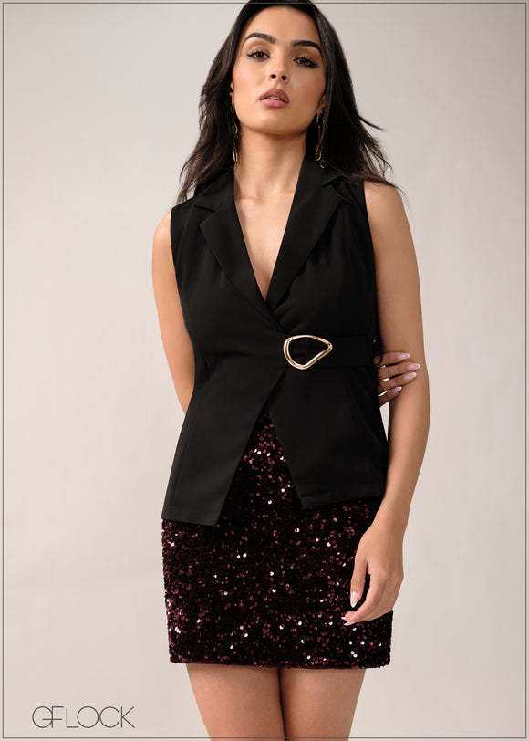 Waistcoat With Trim - 241225