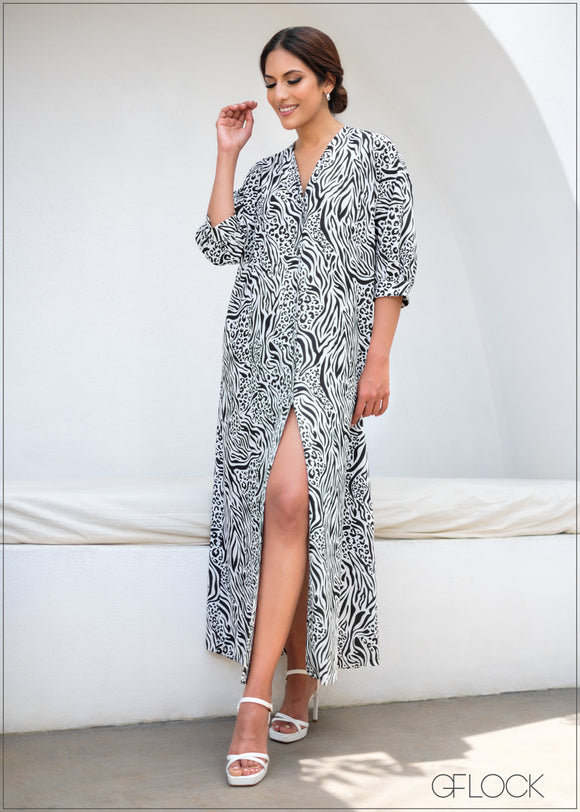 Printed Belted Dress - 171123