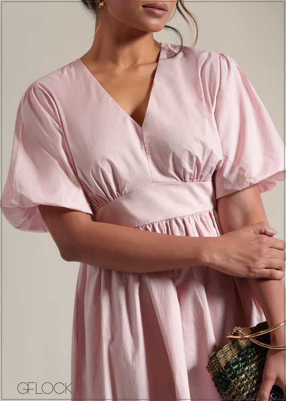 Puff Sleeve Dress - 250825