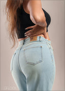 Light Wash Wide Leg Jean - Long Length - 241225D