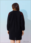 Embroidered Shift Dress - 160823