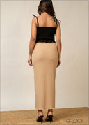 Smocked Tie-Up Crop Top - 130226