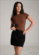Short Sleeve Rib Top - 061225