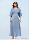 Waist Ruched Detailed Maxi Dress - 201123
