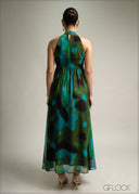 Printed Halter Neck Maxi Dress - 220825