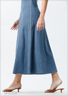 Sleeveless Denim Maxi Dress - 151025