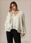 Ruffle Detailed Polka Dot Blouse - 110926