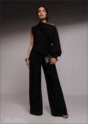 Pleated Wide Leg Pants - 220526