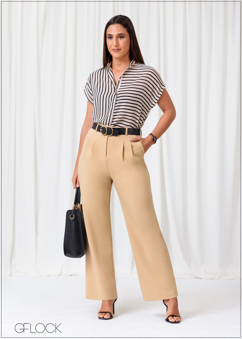 High Waist Pant With Pleats - Long Length - 301224