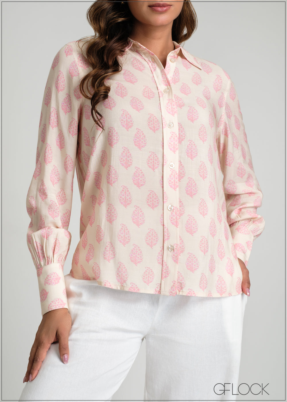 Printed Regular Collar Shirt - 100425I