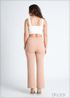 High Waisted Seam Detailed Straight Pant - 080724