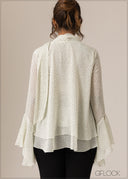 Ruffle Detailed Polka Dot Blouse - 110926
