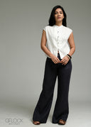 Button Down Linen Top - 271026