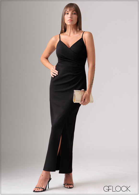 Sleeveless Pleated Detail Maxi Dress - 120126