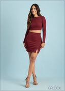 Slit Detail Mini Skirt - 020623