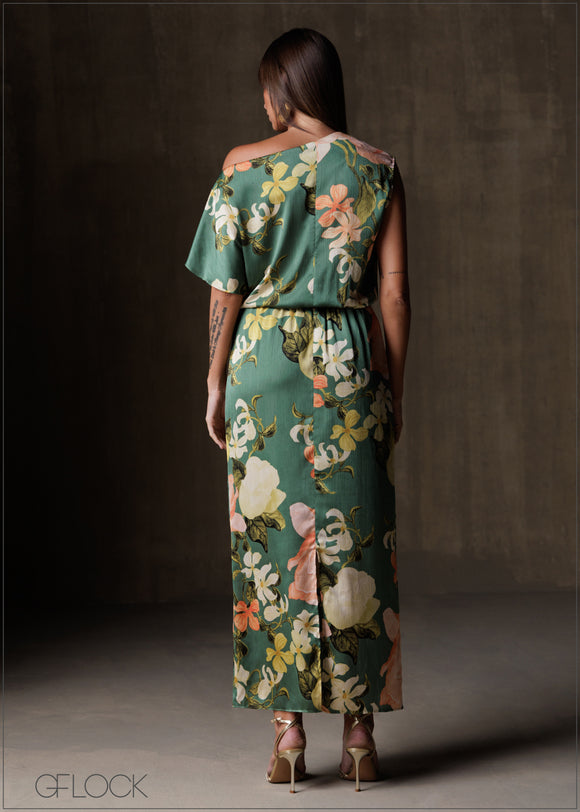 One Off Shoulder Maxi Dress - 191225