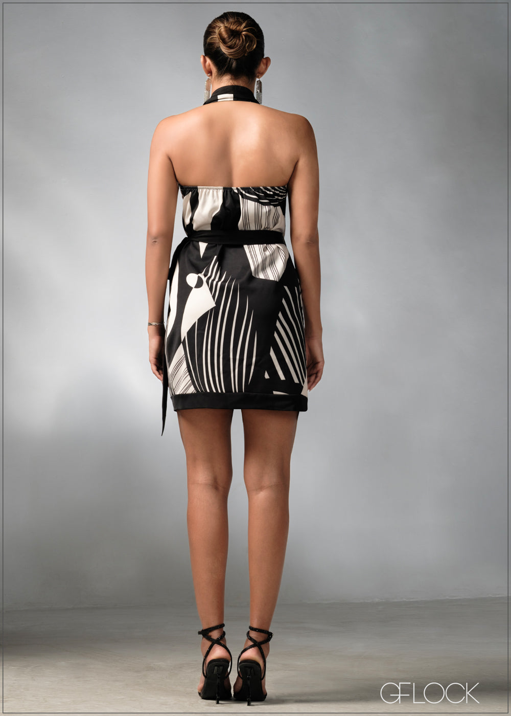 Printed Halter Neck Mini Dress - 270625