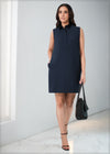 Sleeveless Mini Dress With Collar - 061123