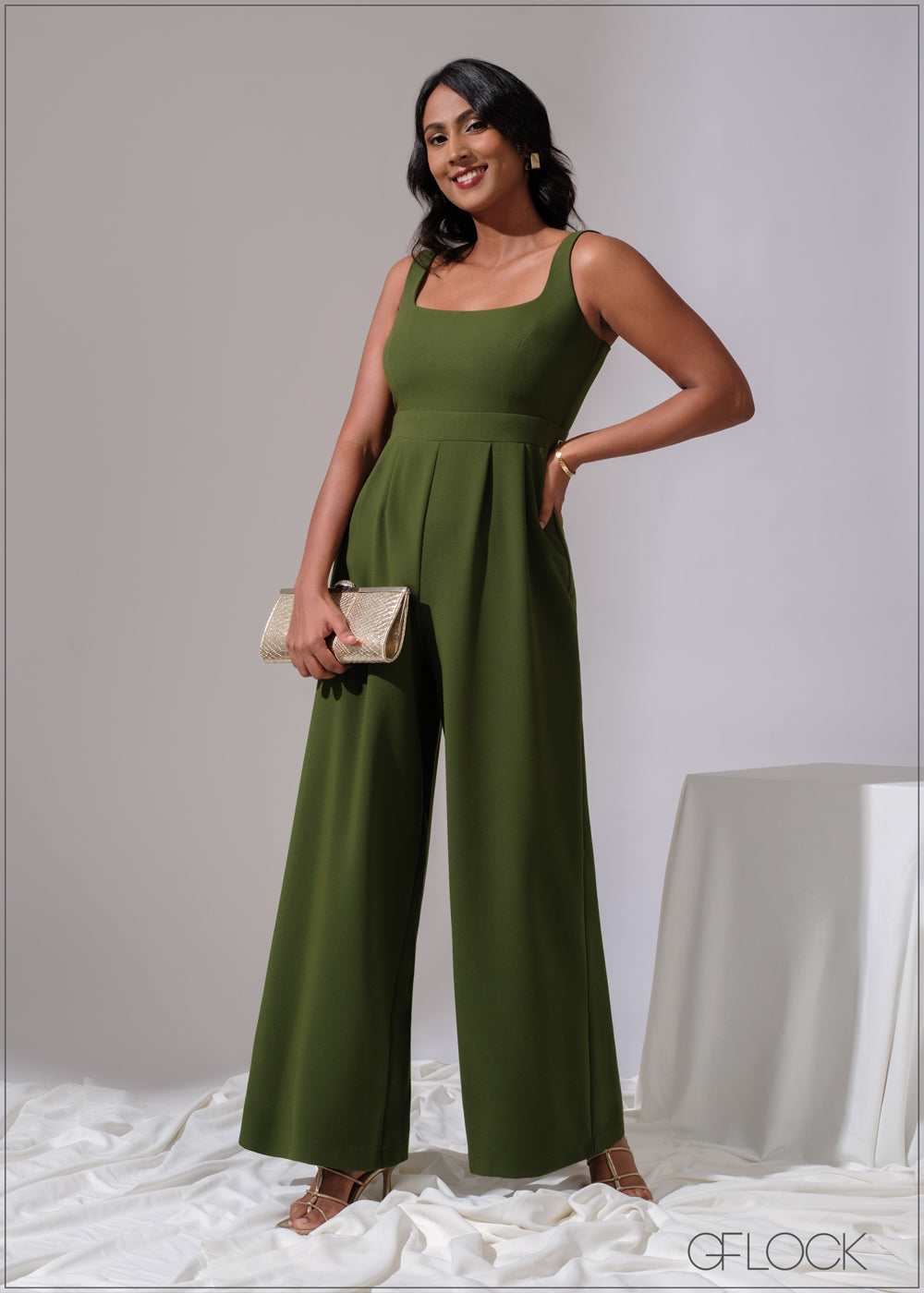 Wide Leg Sleeveless Jumpsuit - 300525