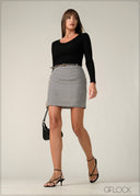 Striped Mini Skirt - 090326