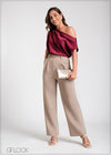 High Waist Pant With Pleats - Long Length - 100225