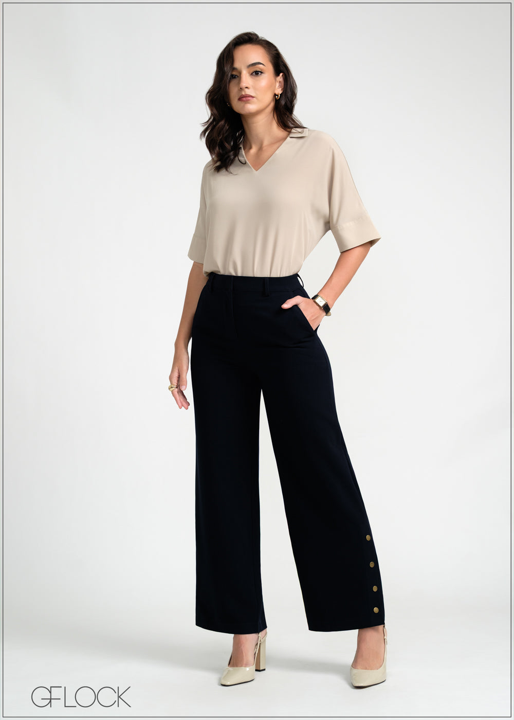 Snap Button Detail Pant - 031025