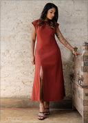 Side-Slit Midi Dress - 100826