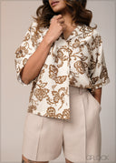 Cuban Collar Printed Shirt - 031125