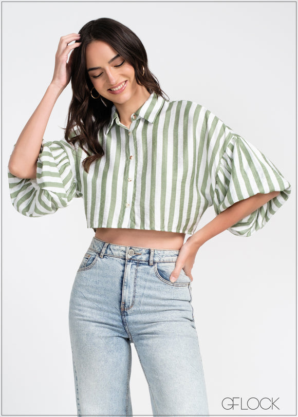 Striped Oversized Top - 240325