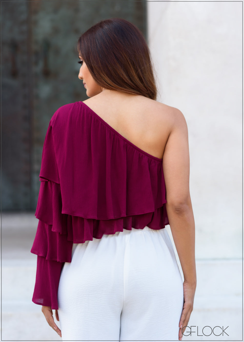 Ruffle Layered One Shoulder Top - 280723