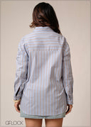Stripe Oversized Shirt - 160726