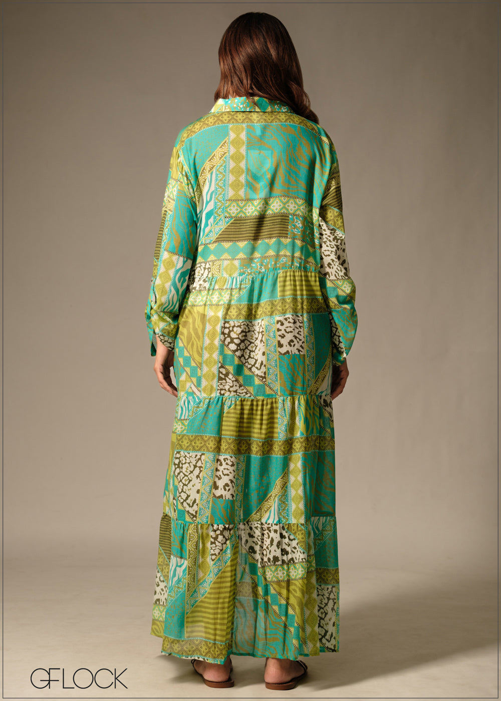 Printed Shirt Dress - 160126