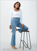 Light Wash Bootcut Jean - Short Length - 270725