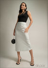 Polka Dot Printed Midi Skirt - 220825