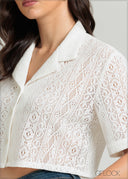 Camp Collar Lace Shirt - 080825