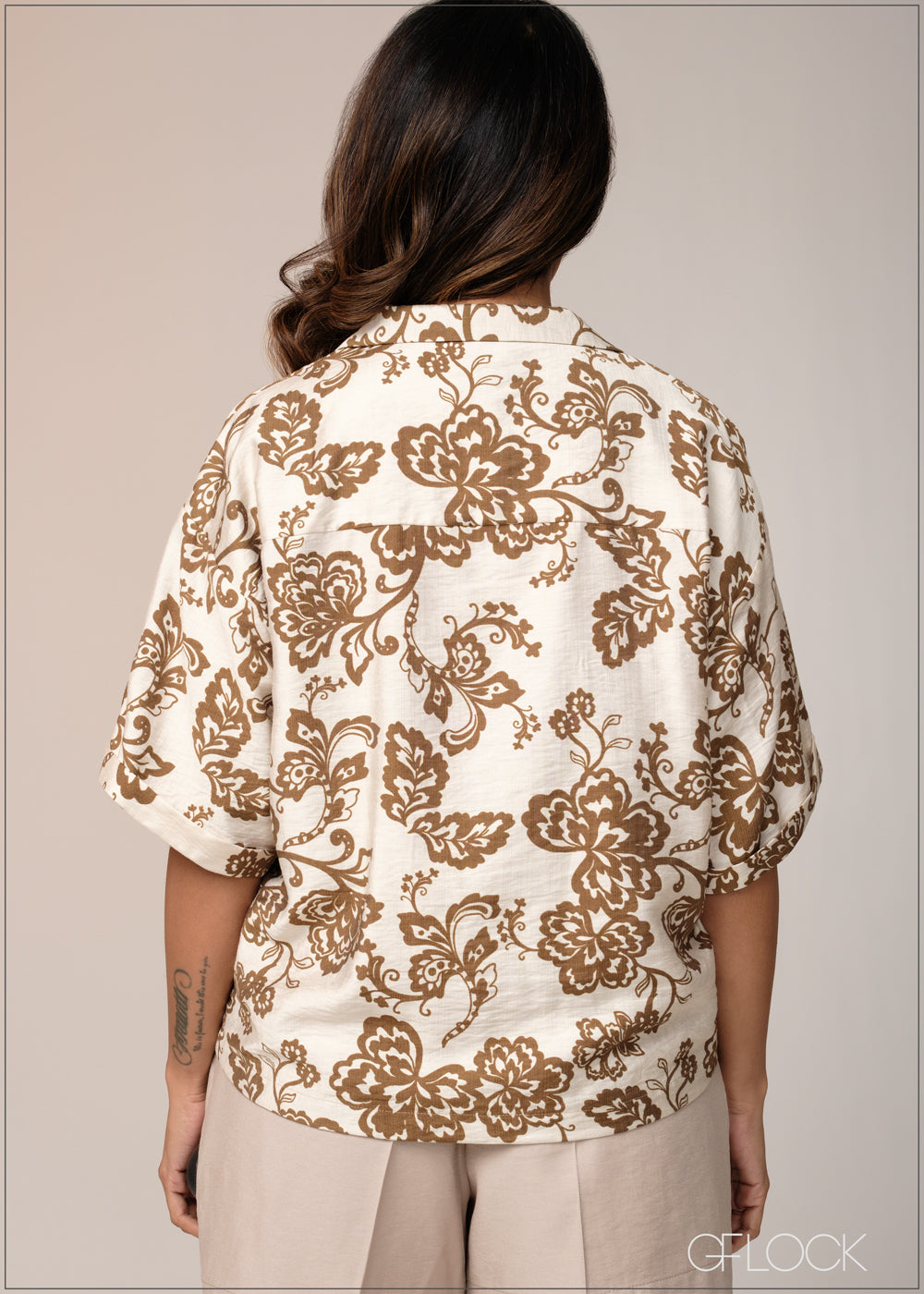 Cuban Collar Printed Shirt - 031125
