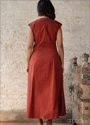 Side-Slit Midi Dress - 100826