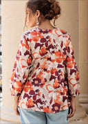 Printed Puff Sleeve Top - 140926