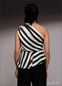 One Shoulder Peplum Top - 220526