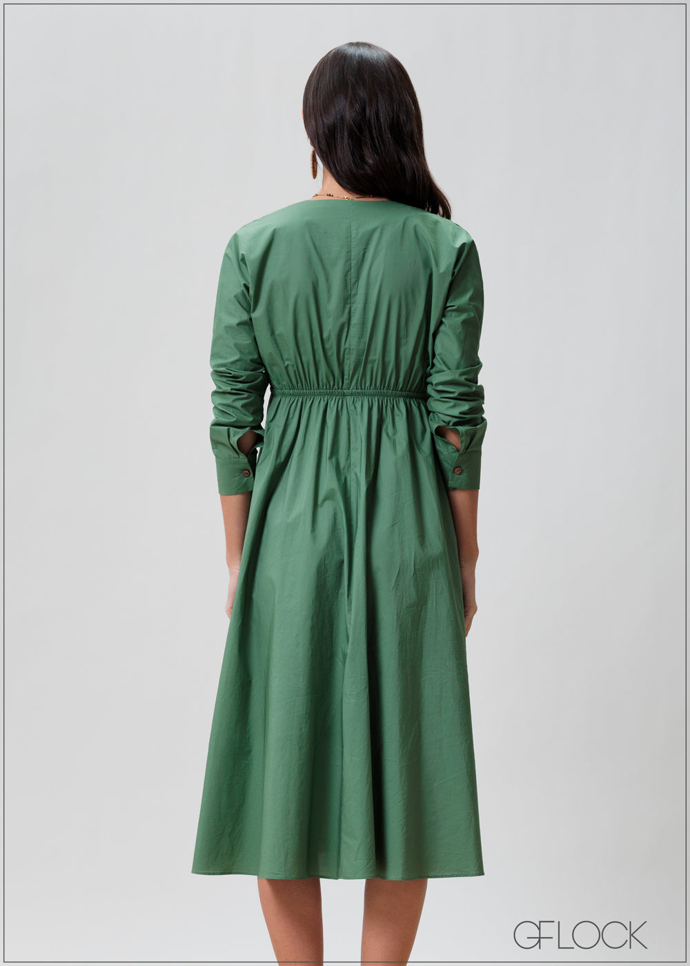 Slashed Neck Detailed Dress - 070425