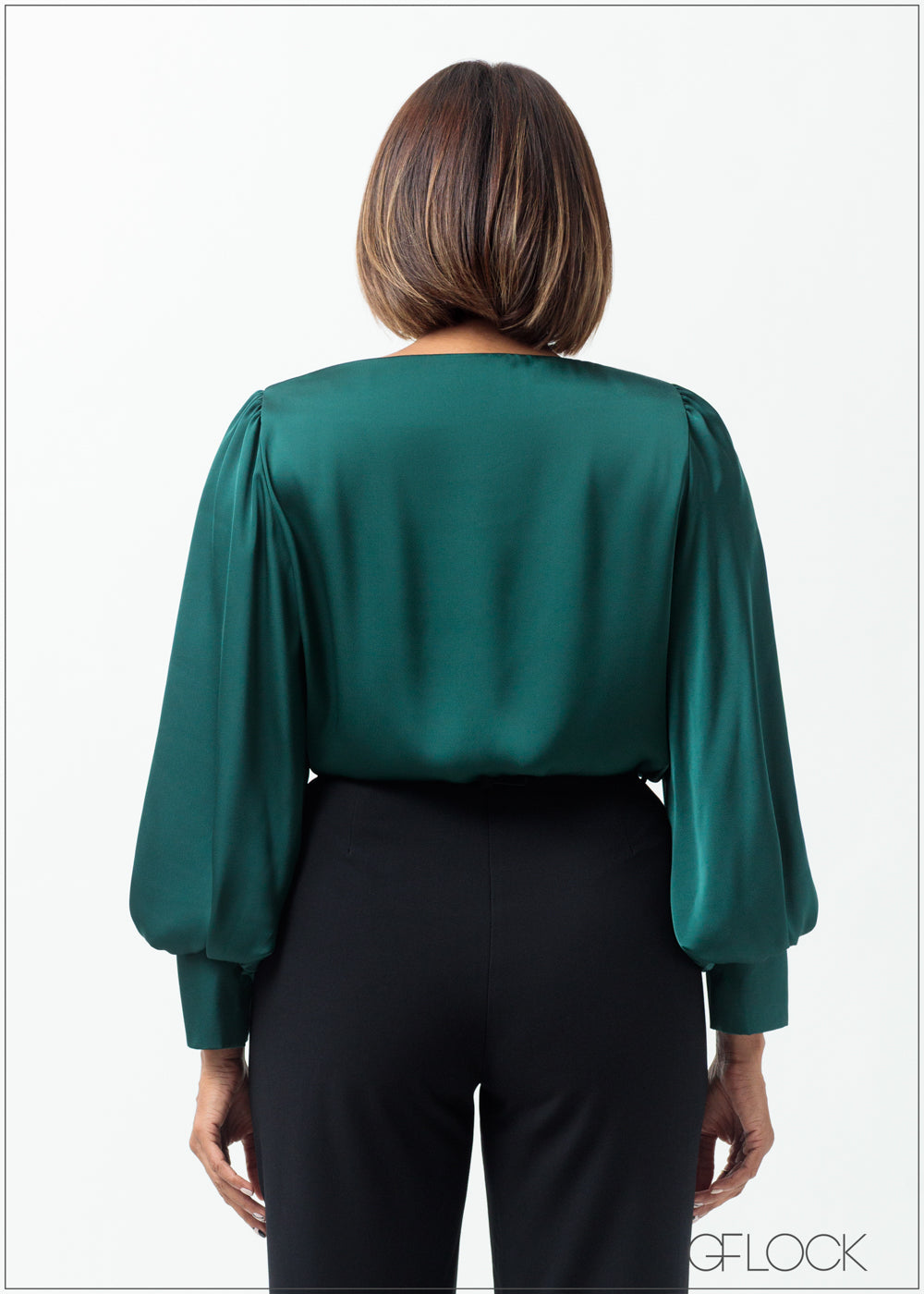 Bishop Sleeved Cuff Detailed Satin Top - 160625