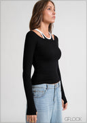 Contrast Double Ribbed Top - 170826