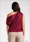 One Shoulder Satin Top - 100225