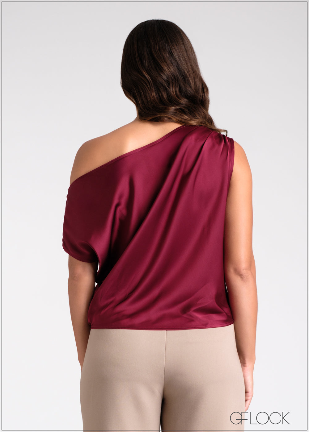 One Shoulder Satin Top - 100225